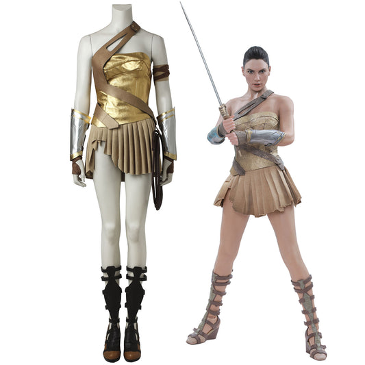 Wonder Woman Diana Prince Golden Suit Female Cosplay Costumes