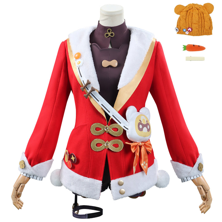 Genshin Impact Lantern Rite Xiangling Christmas Cosplay Costumes