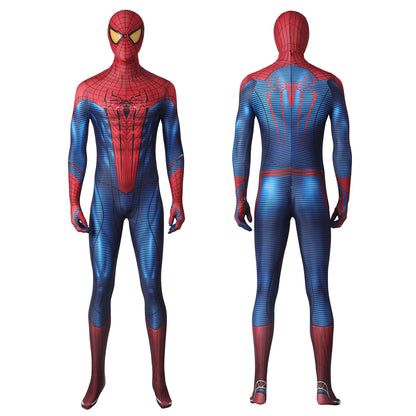 Movie Spider-Man: The Amazing Spider-Man Peter Parker Spiderman Elastic Force Cosplay Costume Jumpsuit with Headgear