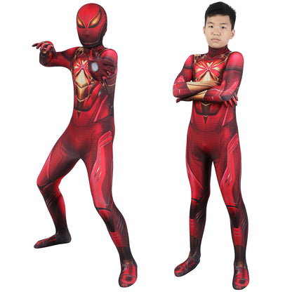 Marvel's Spider-Man Iron Spider Armor Kids Jumpsuit Cosplay Costumes