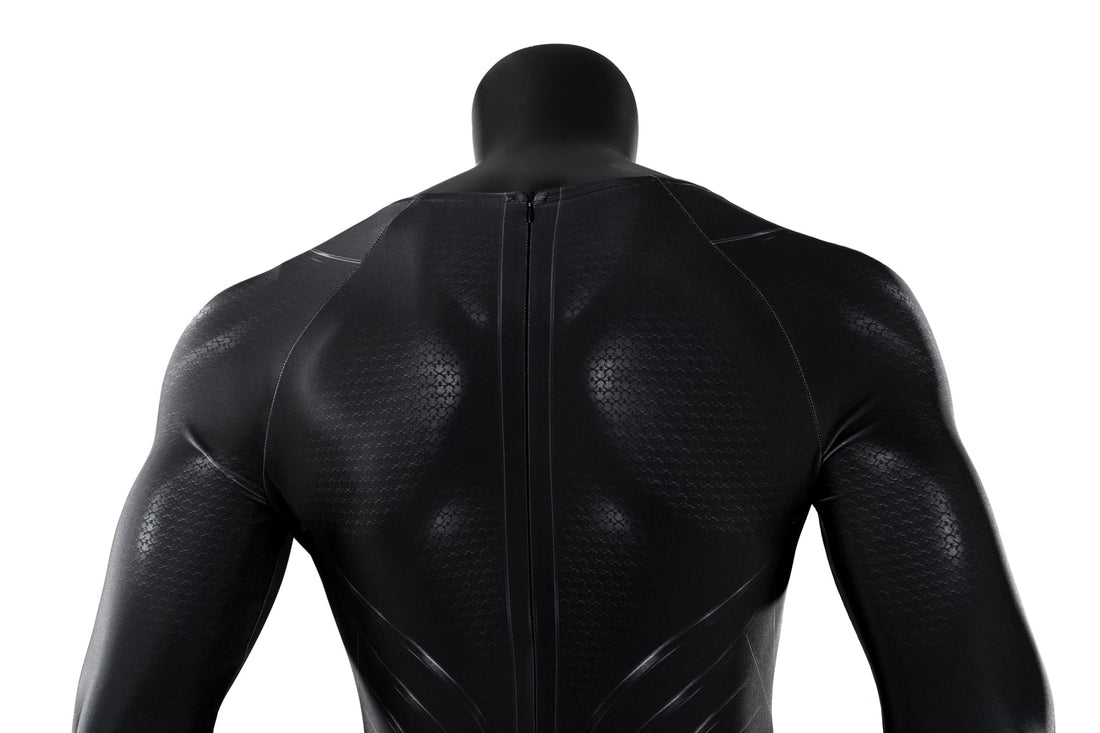 Justice League Superman Black Suit Jumpsuit with Cloak Cosplay Costumes