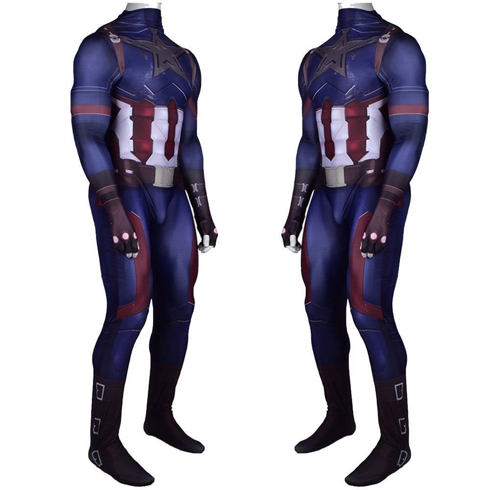 infinity war captain america jumpsuits costume kids adult halloween bodysuit 1