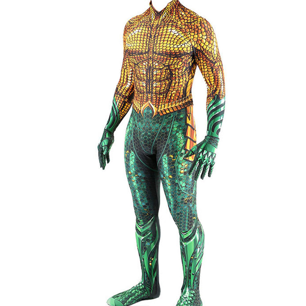 justice league aquaman arthur curry jumpsuit halloween bodysuit for kids adult