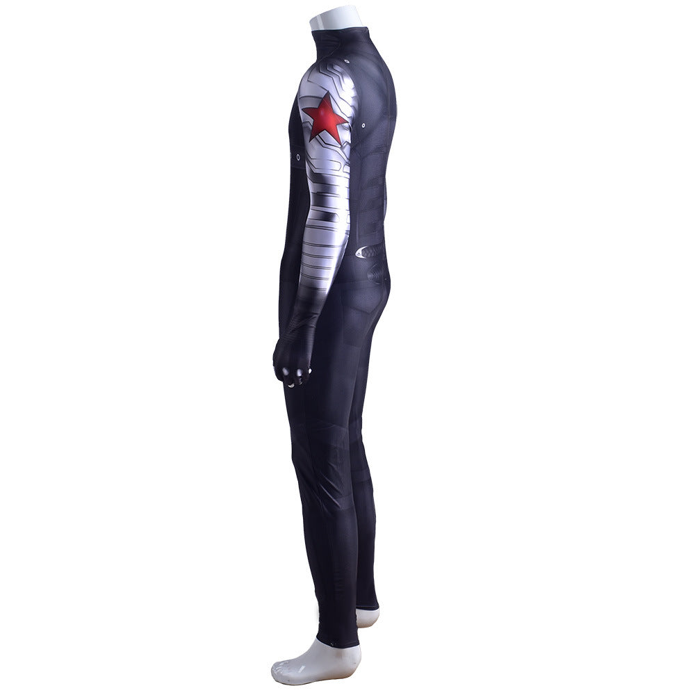 captain america 2 winter soldier bucky barnes jumpsuits costume kids adult bodysuit