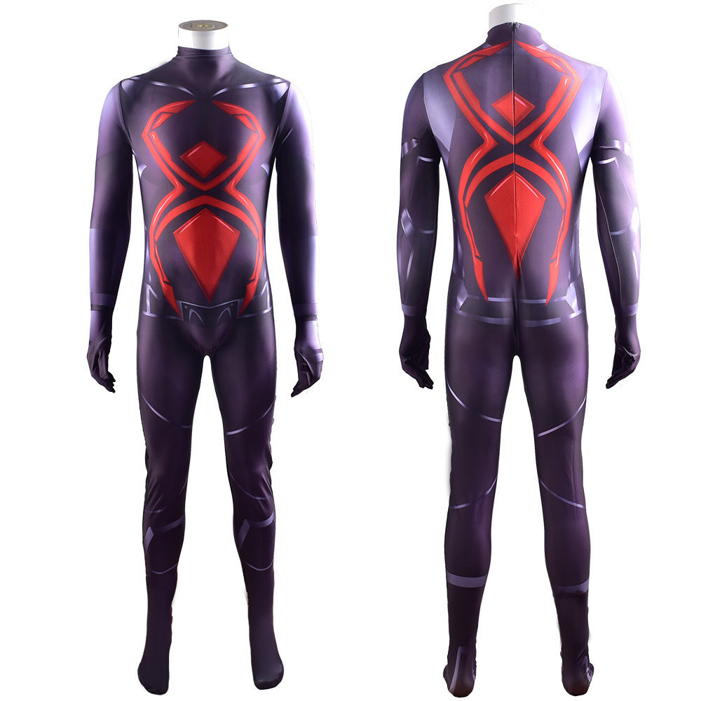 ps4 spider man dark suit jumpsuits cosplay costume kids adult halloween bodysuit