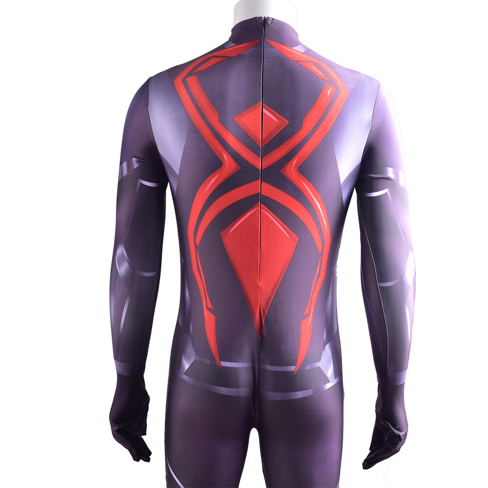ps4 spider man dark suit jumpsuits cosplay costume kids adult halloween bodysuit