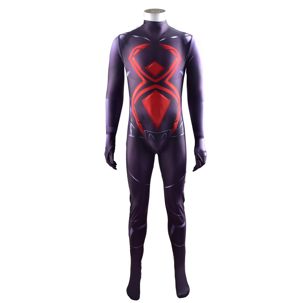 ps4 spider man dark suit jumpsuits cosplay costume kids adult halloween bodysuit