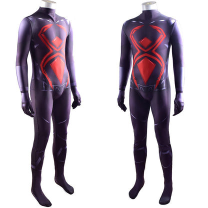 ps4 spider man dark suit jumpsuits cosplay costume kids adult halloween bodysuit