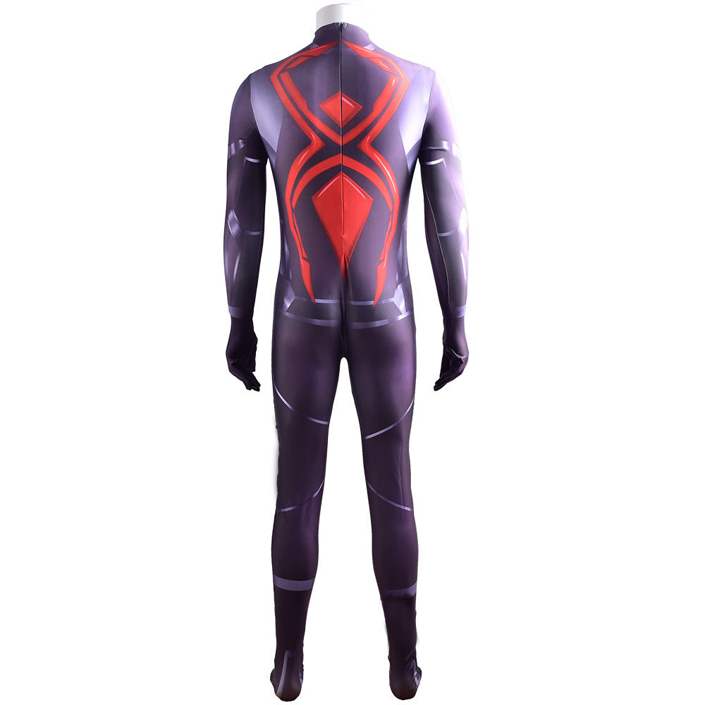 ps4 spider man dark suit jumpsuits cosplay costume kids adult halloween bodysuit