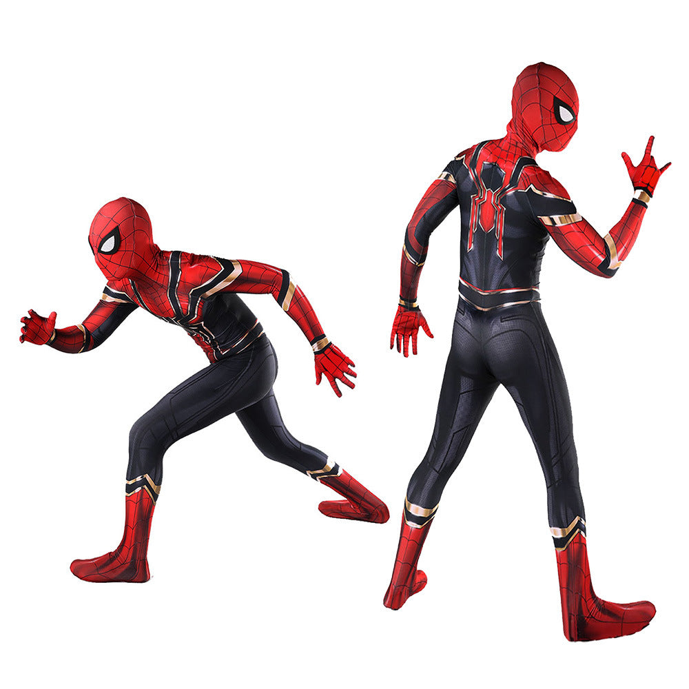 iron spider spider man cosplay costume jumpsuit halloween bodysuit for kids adult