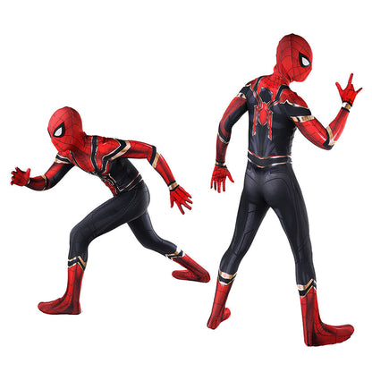 iron spider spider man cosplay costume jumpsuit halloween bodysuit for kids adult