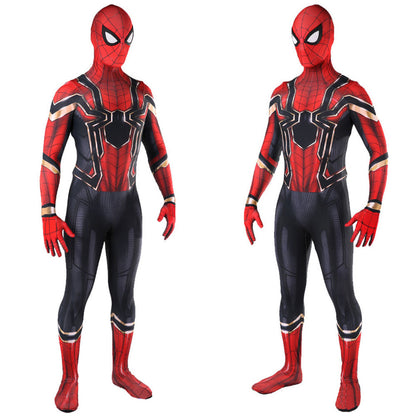 iron spider spider man cosplay costume jumpsuit halloween bodysuit for kids adult