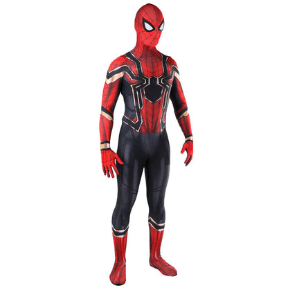 iron spider spider man cosplay costume jumpsuit halloween bodysuit for kids adult