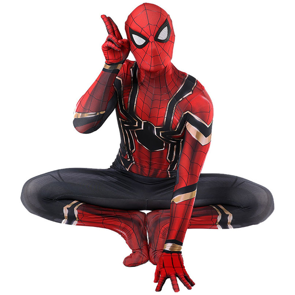 iron spider spider man cosplay costume jumpsuit halloween bodysuit for kids adult