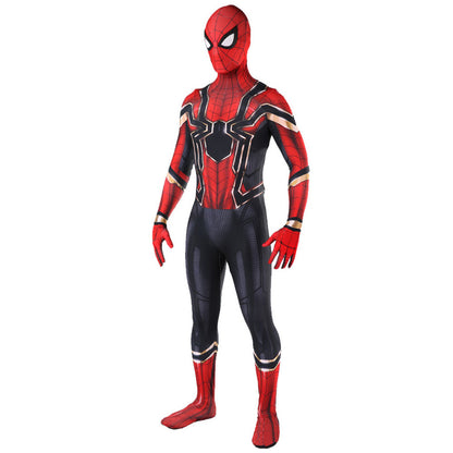 iron spider spider man cosplay costume jumpsuit halloween bodysuit for kids adult