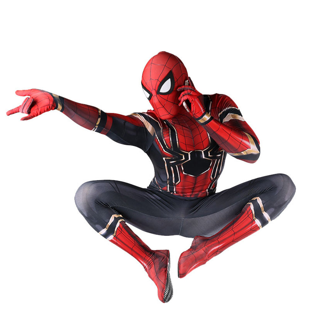 iron spider spider man cosplay costume jumpsuit halloween bodysuit for kids adult