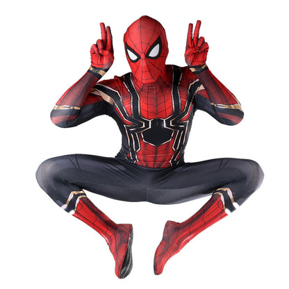 iron spider spider man cosplay costume jumpsuit halloween bodysuit for kids adult