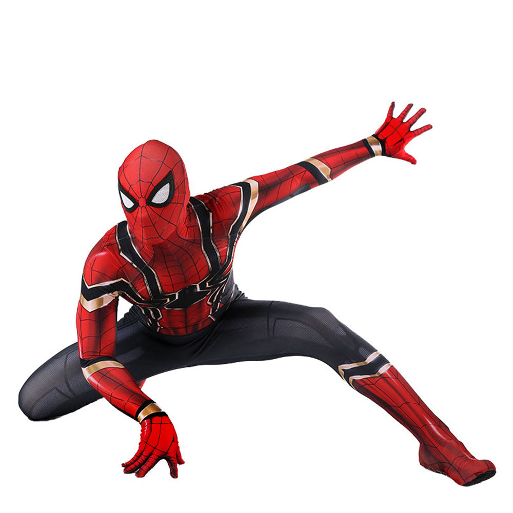 iron spider spider man cosplay costume jumpsuit halloween bodysuit for kids adult