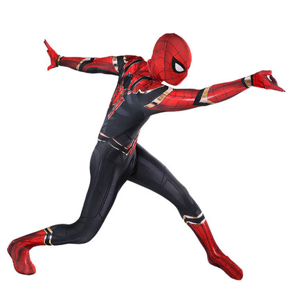 iron spider spider man cosplay costume jumpsuit halloween bodysuit for kids adult