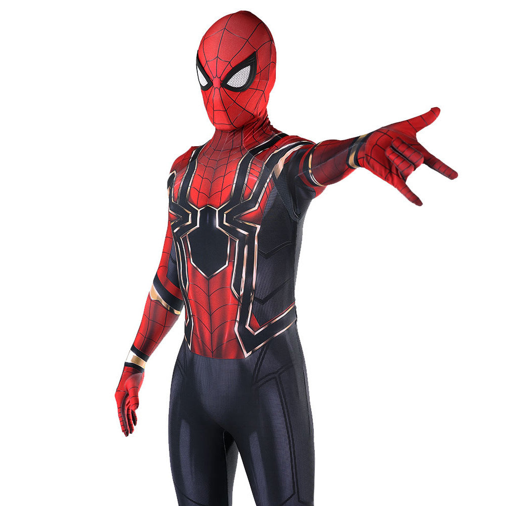 iron spider spider man cosplay costume jumpsuit halloween bodysuit for kids adult