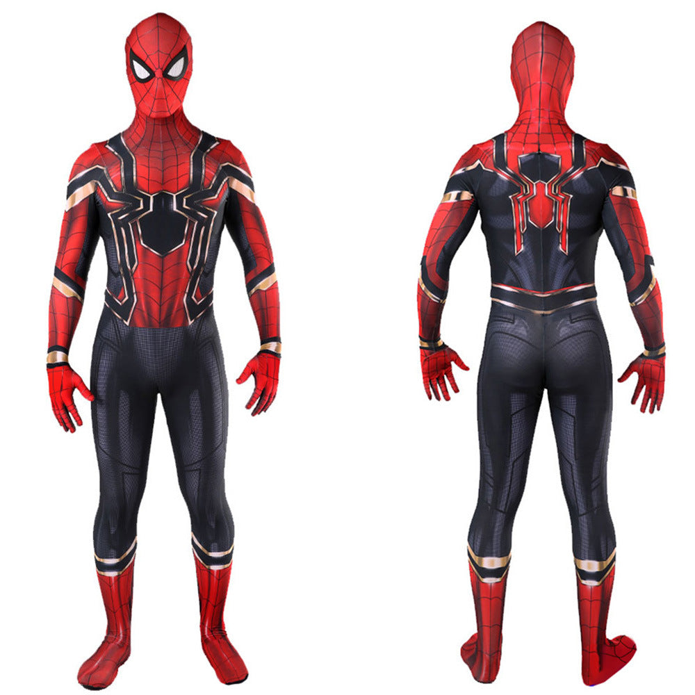 iron spider spider man cosplay costume jumpsuit halloween bodysuit for kids adult