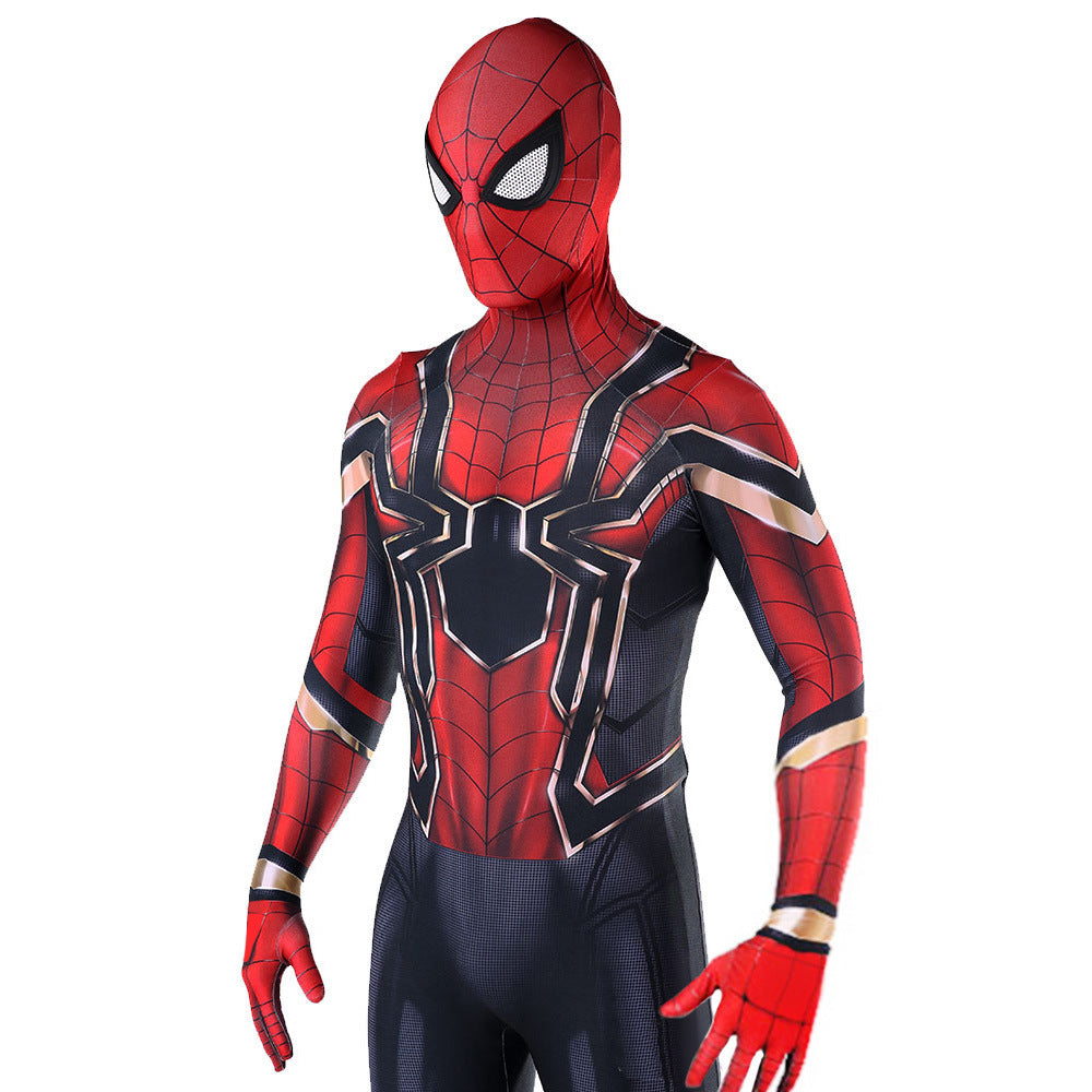 iron spider spider man cosplay costume jumpsuit halloween bodysuit for kids adult