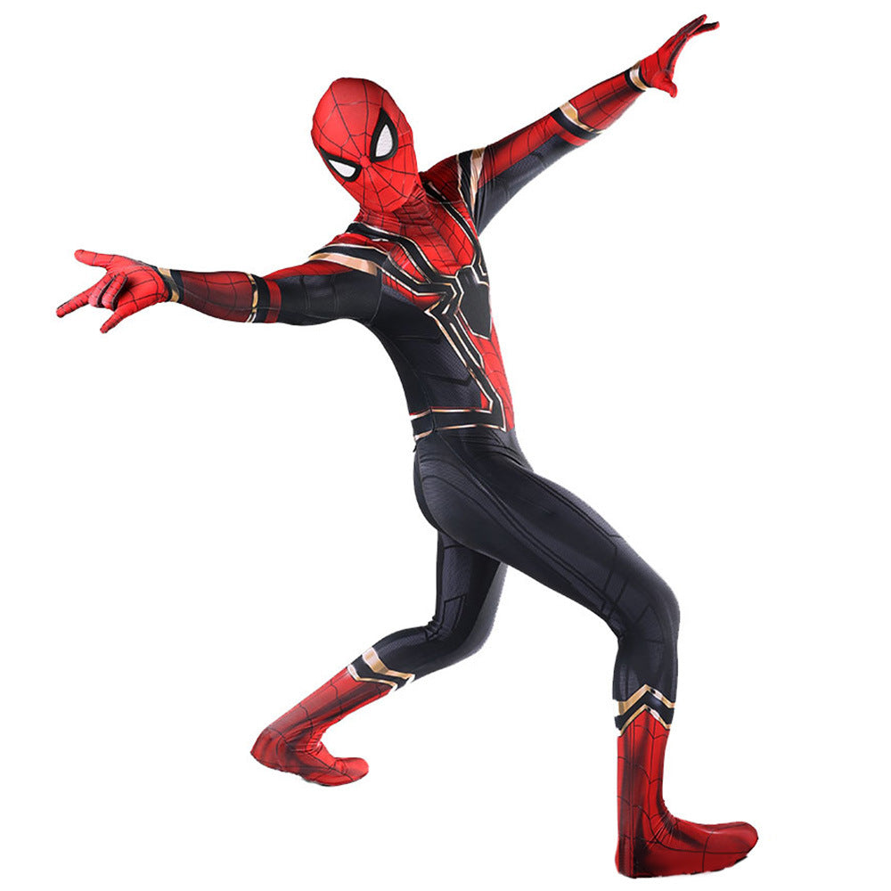 iron spider spider man cosplay costume jumpsuit halloween bodysuit for kids adult