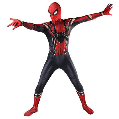 iron spider spider man cosplay costume jumpsuit halloween bodysuit for kids adult