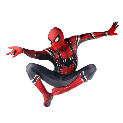 iron spider spider man cosplay costume jumpsuit halloween bodysuit for kids adult