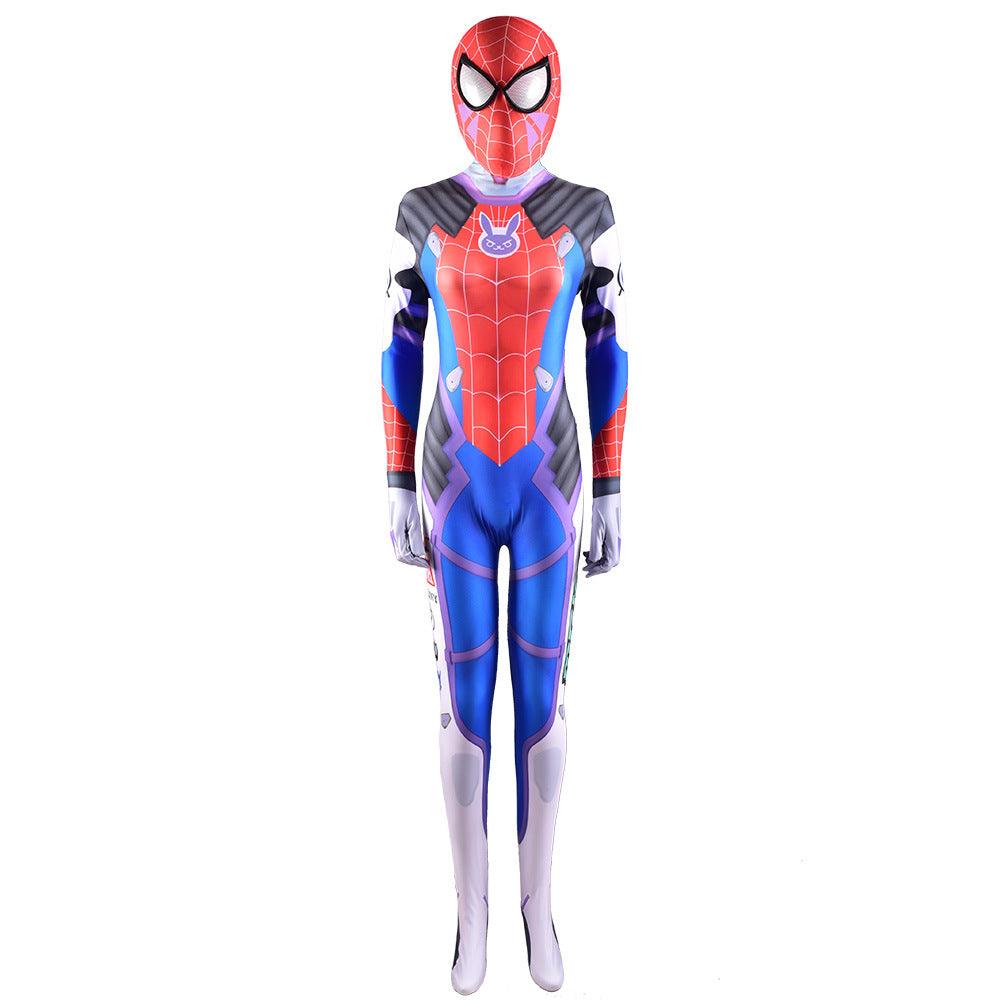 overwatch d va spider man skin suit jumpsuits costume kids adult halloween bodysuit