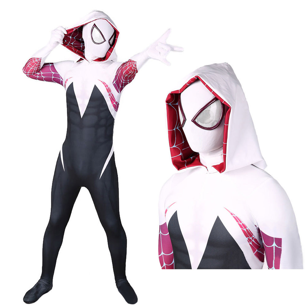 Gwen Spider-Man Jumpsuits Cosplay Costume Kids Adult Halloween Bodysuit