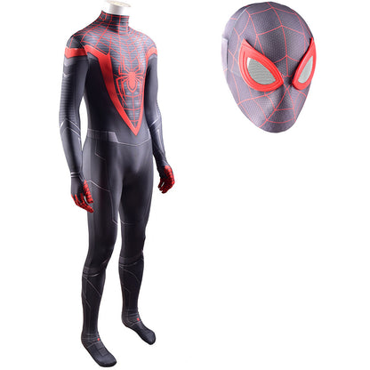 PS5 Miles Morales Spider-Man Jumpsuits Cosplay Costume Kids Adult Halloween Bodysuit