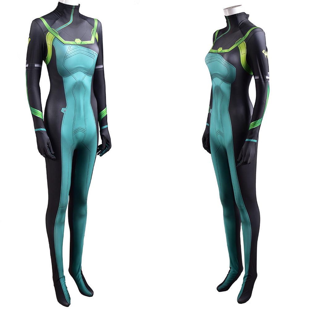 valorant viper jumpsuits cosplay costume kids adult halloween bodysuit