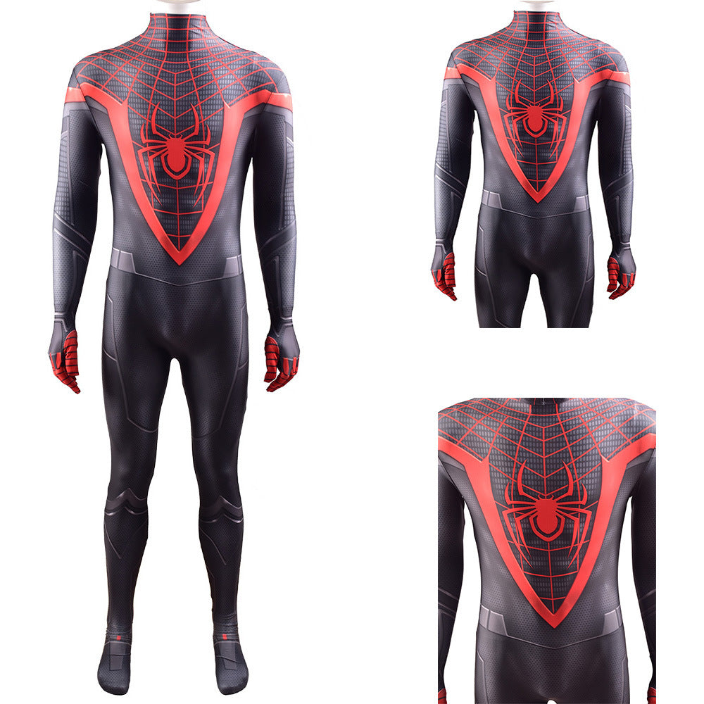 PS5 Miles Morales Spider-Man Jumpsuits Cosplay Costume Kids Adult Halloween Bodysuit