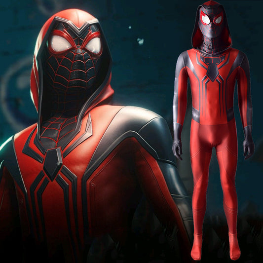 ps5 spider man crimson cowl jumpsuits cosplay costume kids adult halloween bodysuit