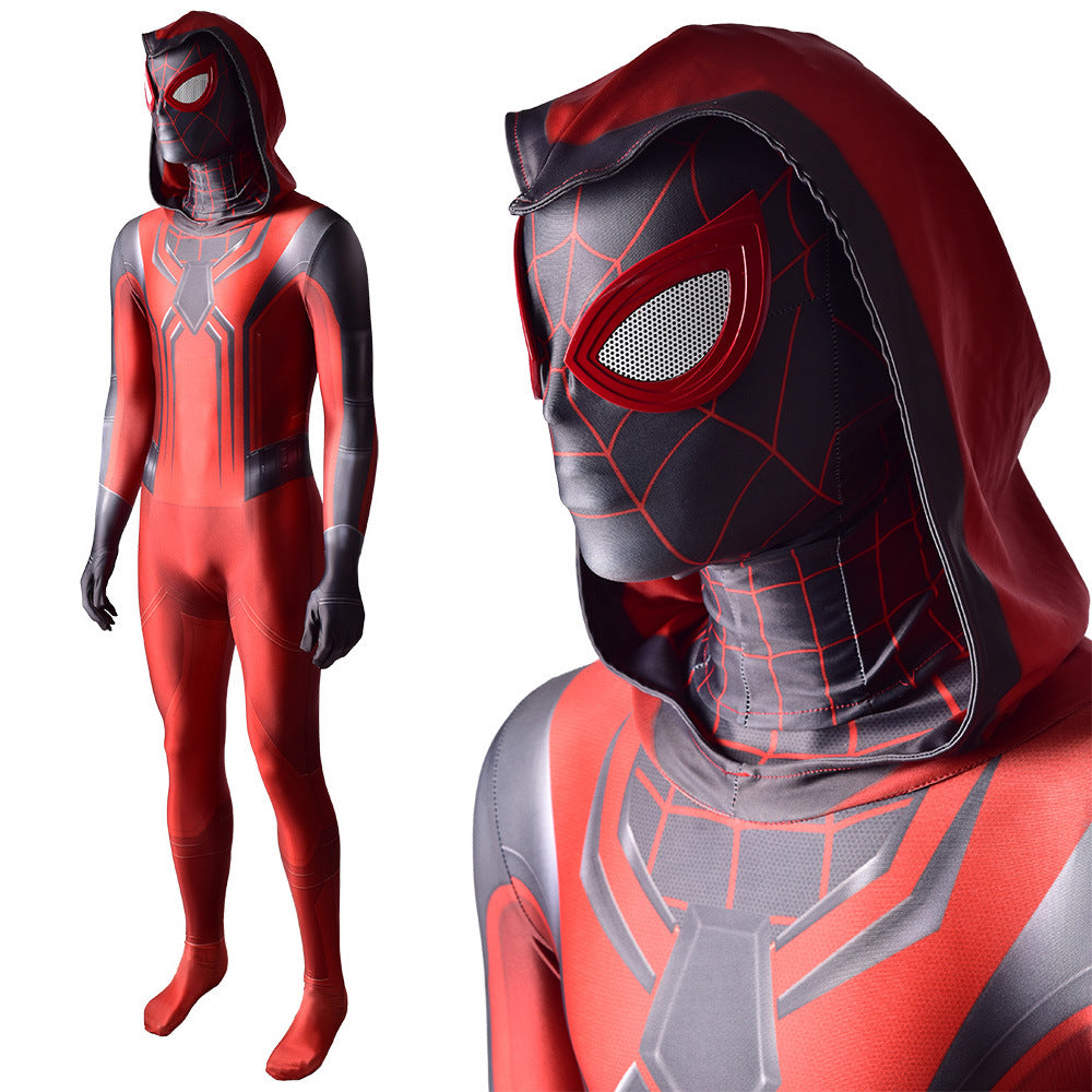 Miles Morales Crimson Cowl Costume Spider Suit Cosplay adultes