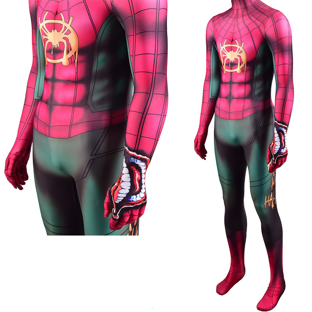Joker and Spider-man Miles Morales Jumpsuit Halloween Bodysuit For Kids Adult