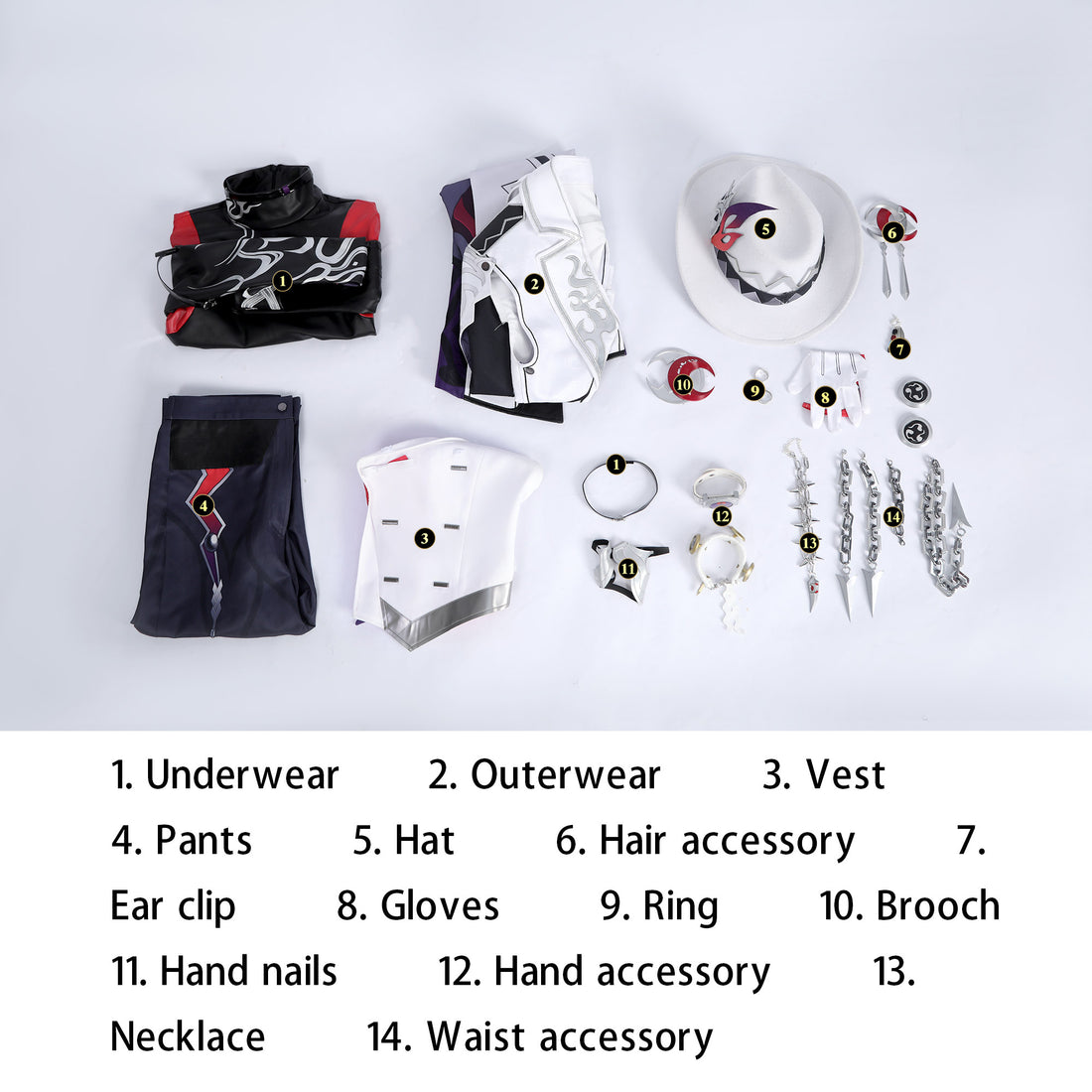 Game Honkai: Star Rail Ashveil Outfit Top Cosplay Costumes