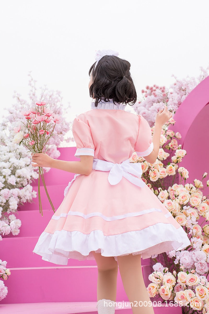 Different World Coffee Waitress Maid Outfit Lolita Dress Large Size Fancy Cosplay Costume