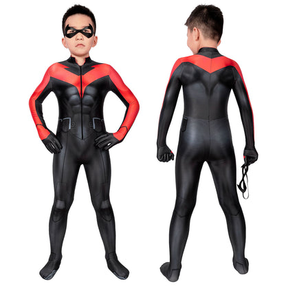 Teen Titans The Judas Contract Nightwing Kids Jumpsuit Cosplay Costumes