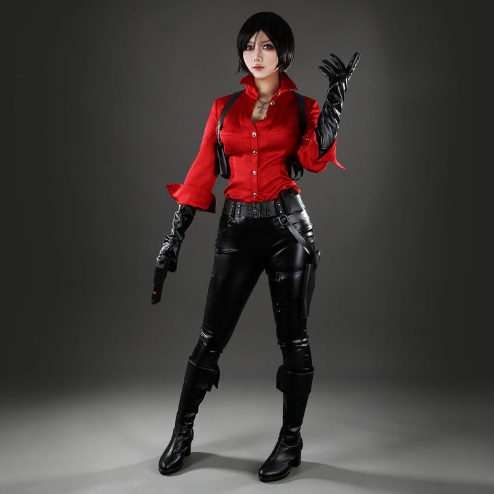 Resident Evil 6 Ada Wong Red Shirt Fullset Cosplay Costumes