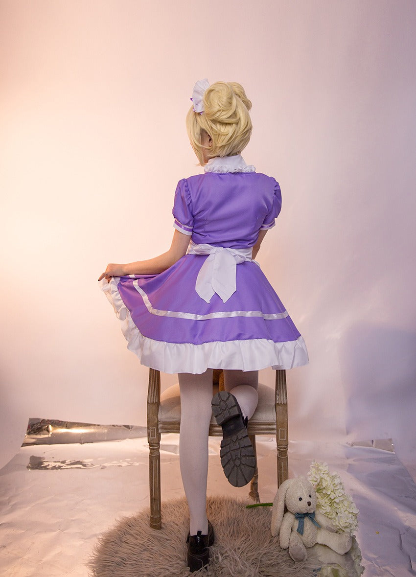 Different World Coffee Waitress Maid Outfit Lolita Dress Large Size Fancy Cosplay Costume
