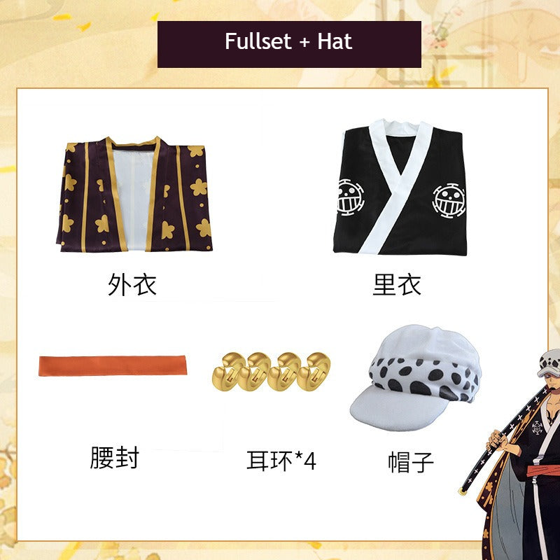 Anime Navigation Trafalgar D. Water Law Kimono Cosplay Costumes
