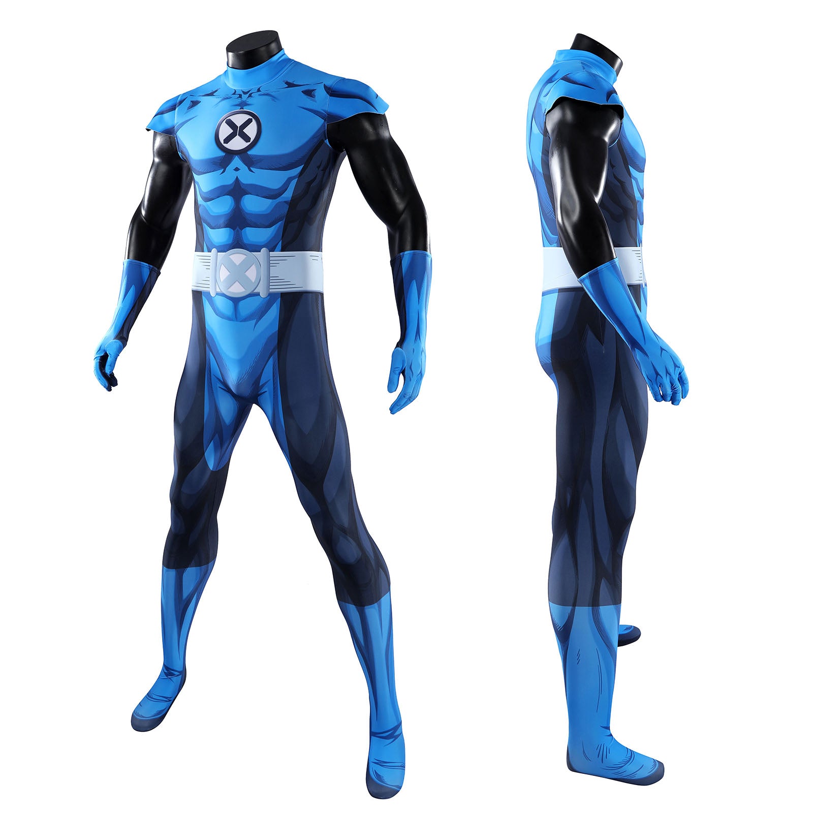Fantastic Four Wolverine Cosplay Costumes Halloween Blue Jumpsuit for Themed Party Outfit