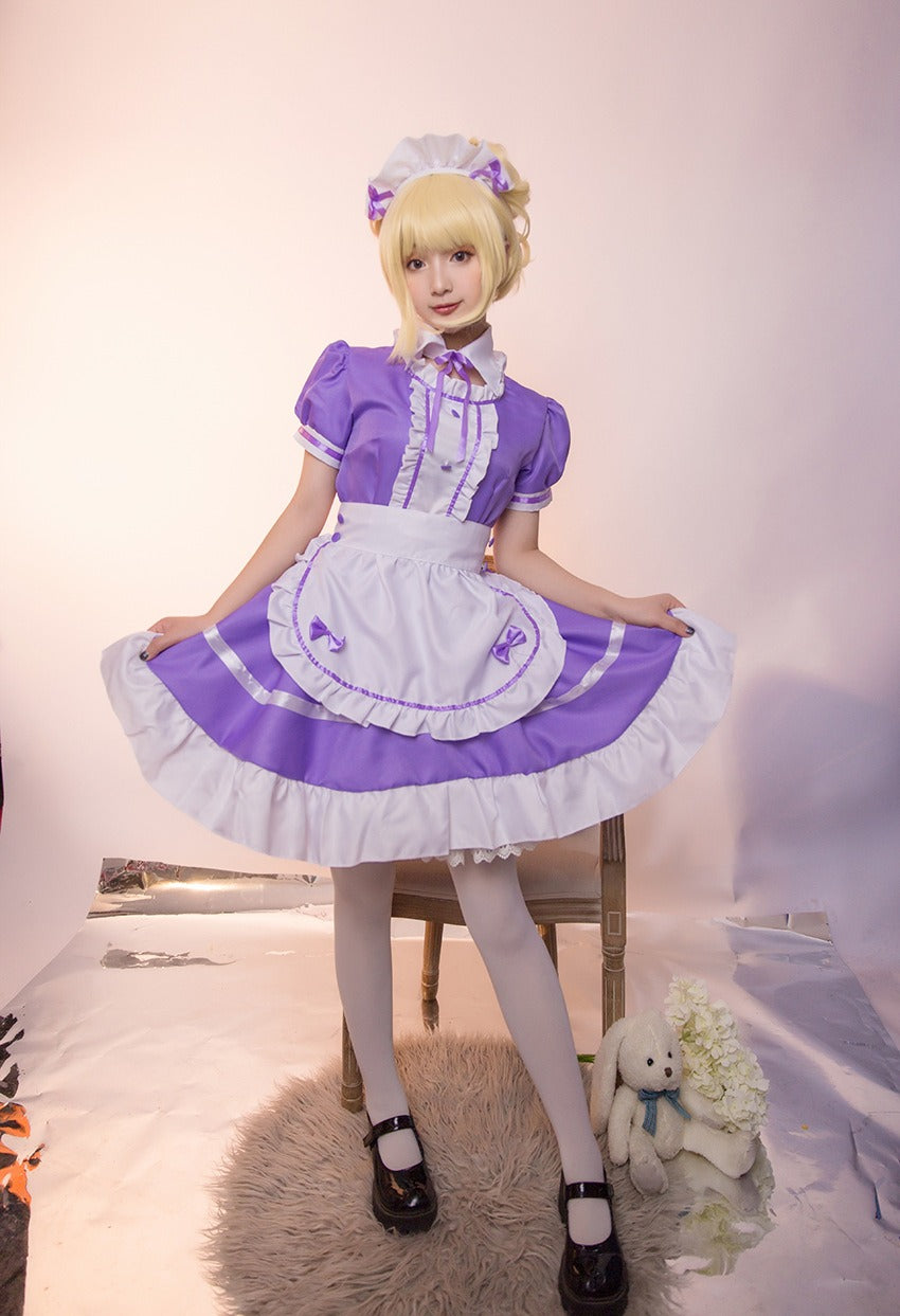 Different World Coffee Waitress Maid Outfit Lolita Dress Large Size Fancy Cosplay Costume