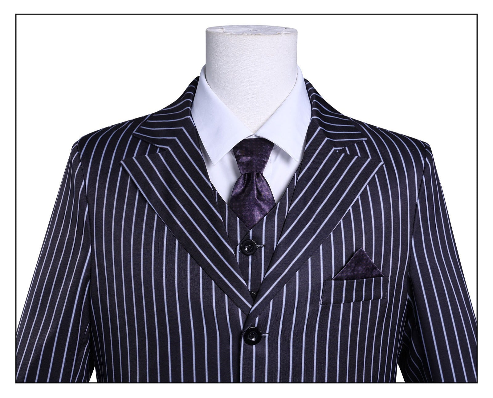Wednesday 2 Gomez Addams Striped Suit Male Cosplay Costumes