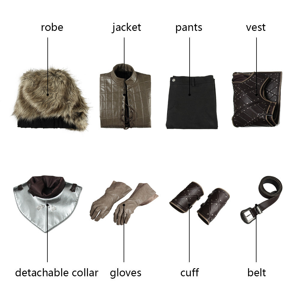 Game of Thrones Season 8 Jon Snow Male Leather Cosplay Costumes