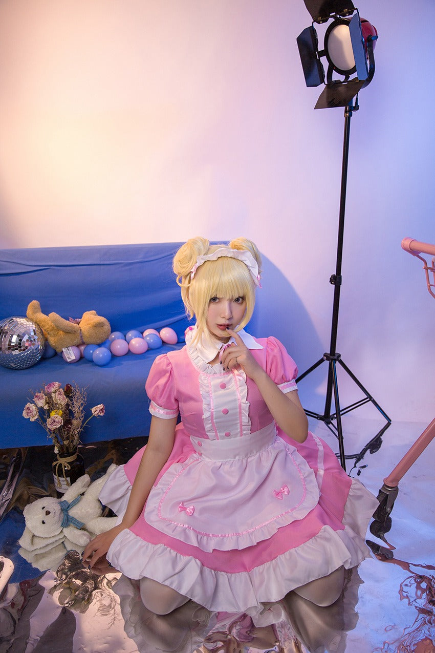 Different World Coffee Waitress Maid Outfit Lolita Dress Large Size Fancy Cosplay Costume