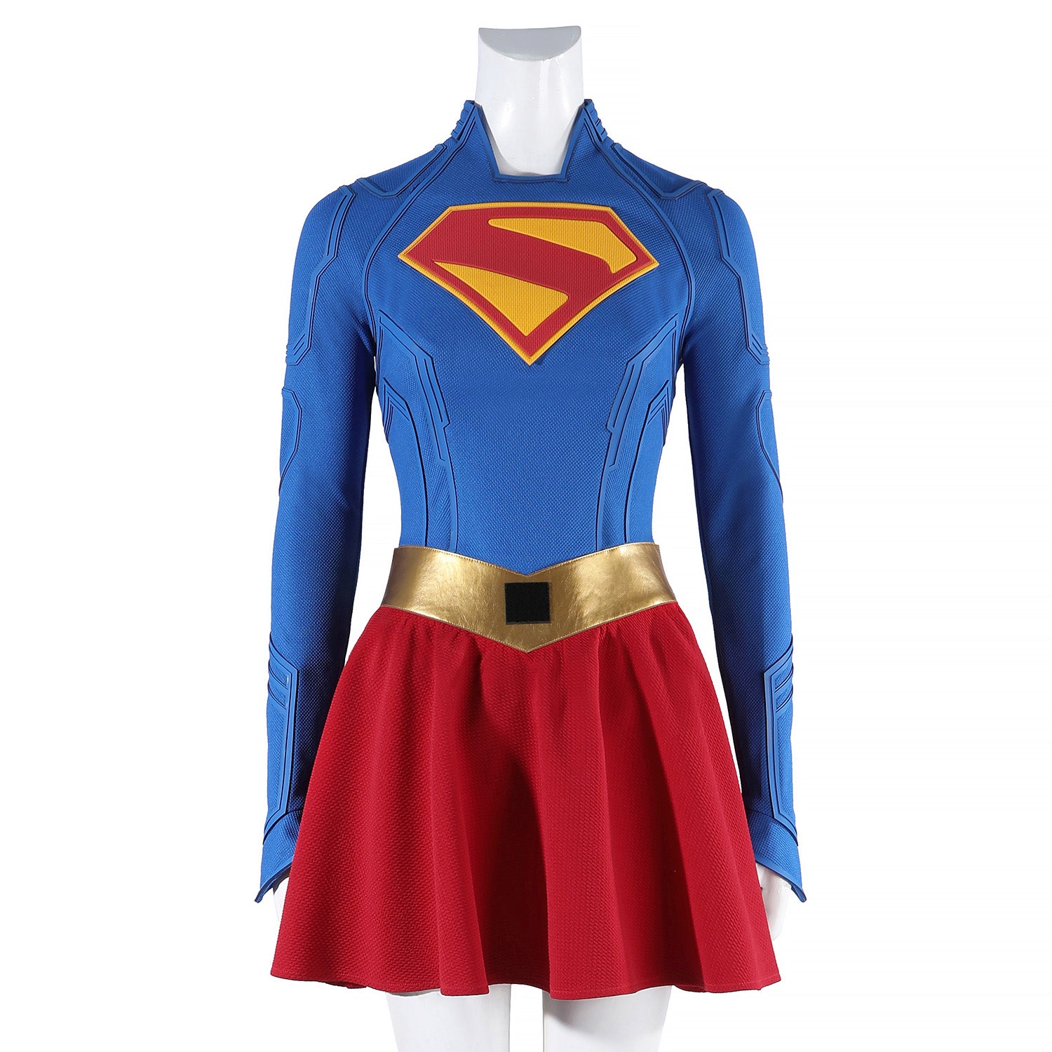 Comics Superhero Supergirl Superwoman Fullset with Coat Cosplay Costumes