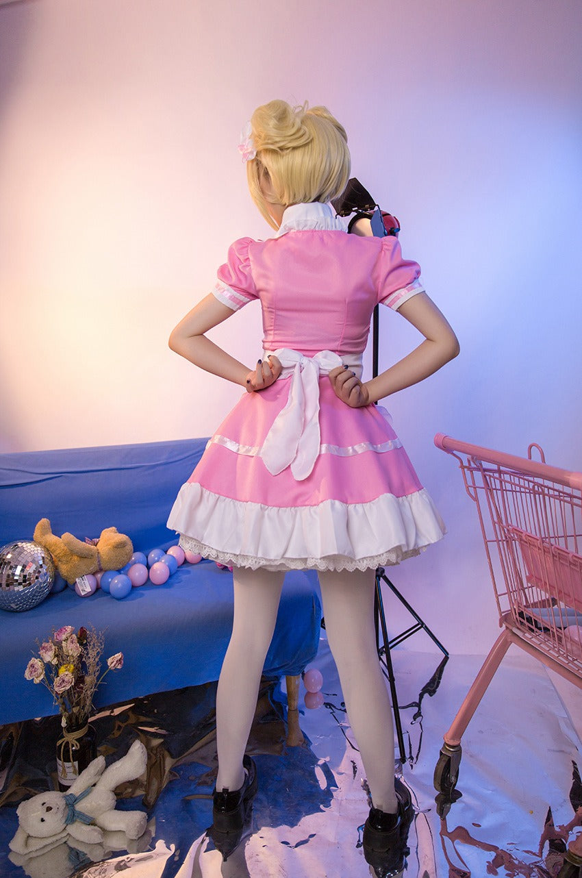 Different World Coffee Waitress Maid Outfit Lolita Dress Large Size Fancy Cosplay Costume
